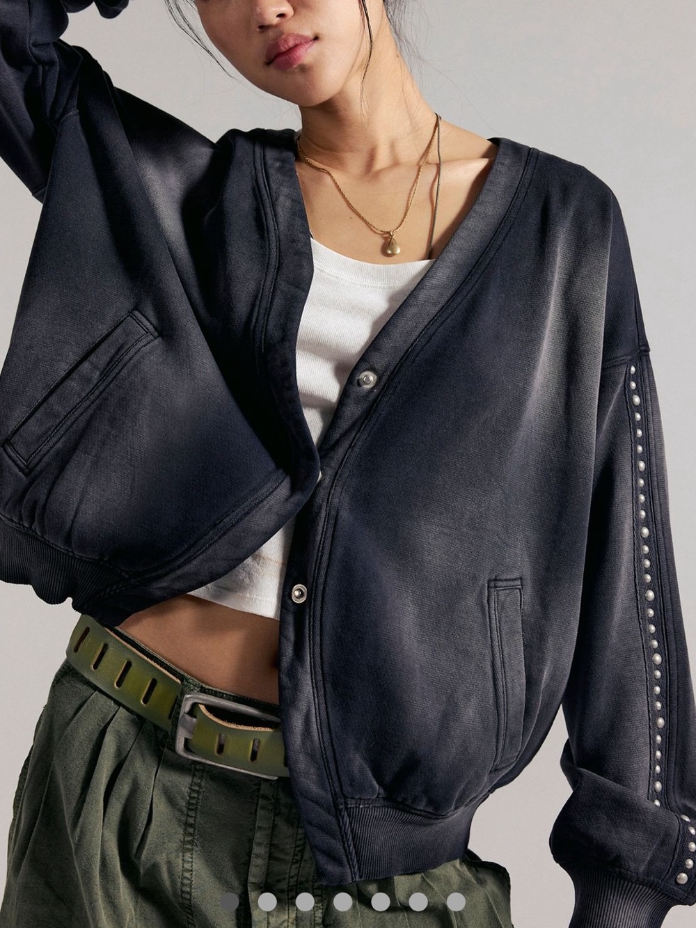 Free People Jade Studded Cardi